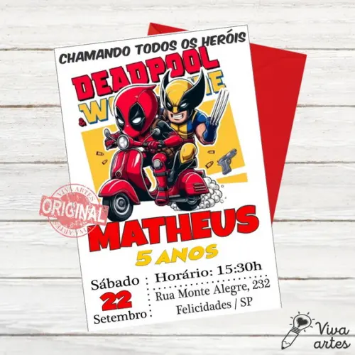 Convite Digital Deadpool e Wolverine