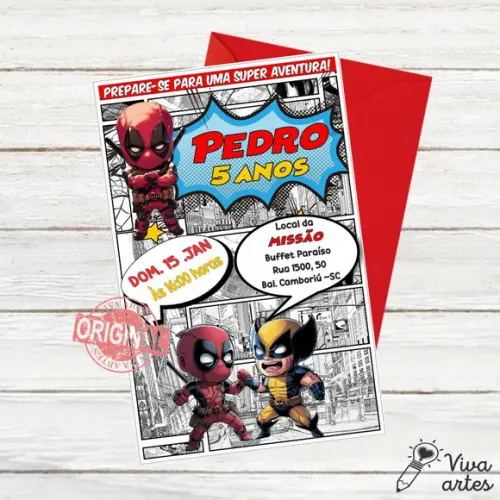 Convite Digital Deadpool e Wolverine