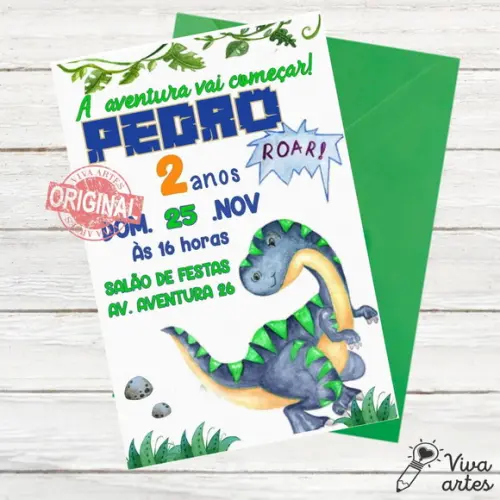 Convite Digital Dinossauro