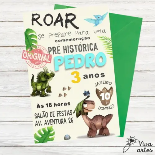Convite Digital Dinossauro