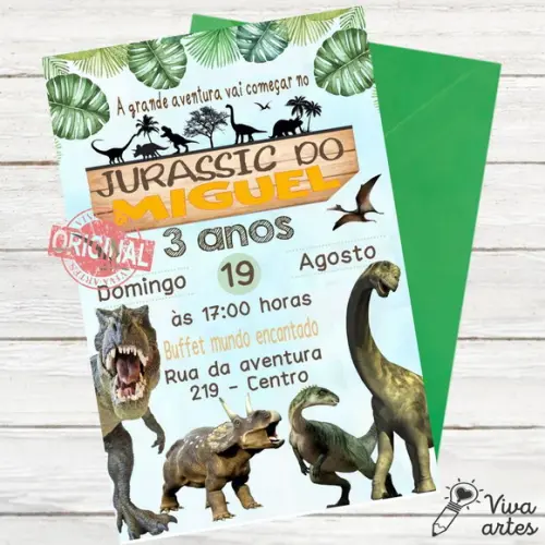 Convite Digital Dinossauro