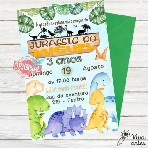 Convite Digital Dinossauro Baby
