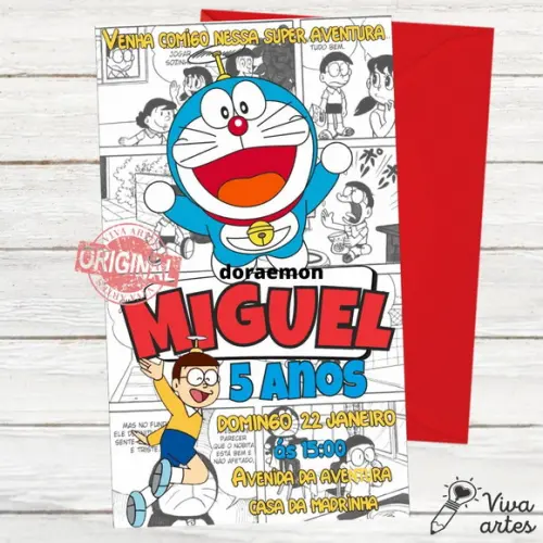 Convite Digital Doraemon