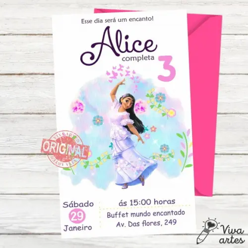 Convite Digital Encanto Isabela Disney
