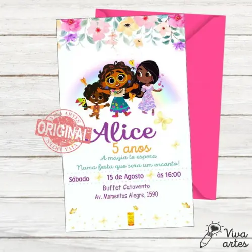 Convite Digital Encanto Cute Disney