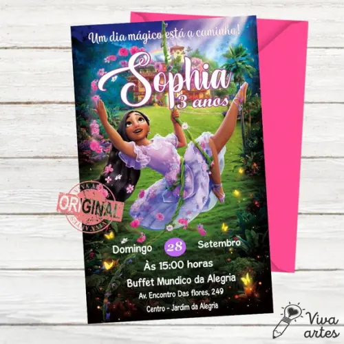 Convite Digital Encanto Isabela Disney