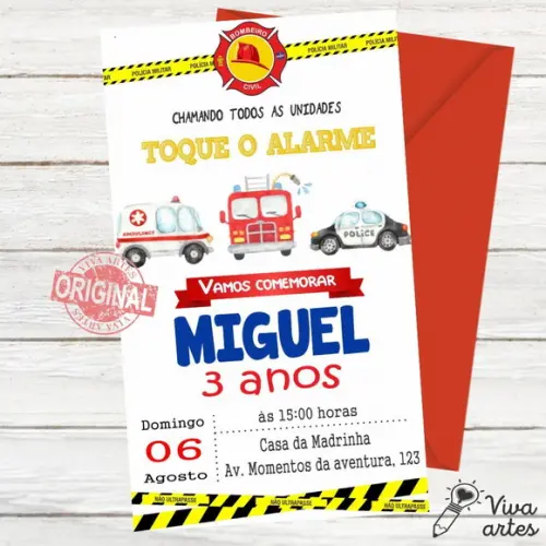 Convite Digital Equipe de Resgate - Bombeiros e Policial