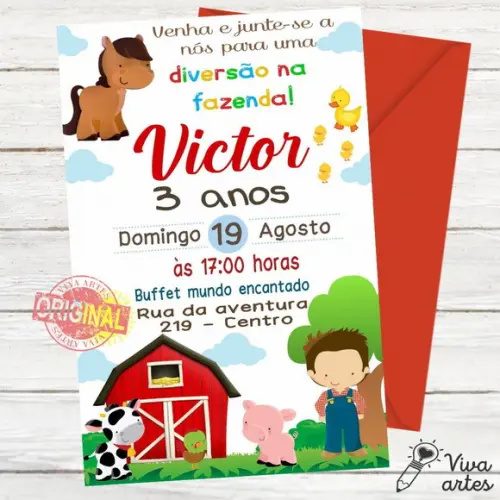 Convite Digital Fazendinha