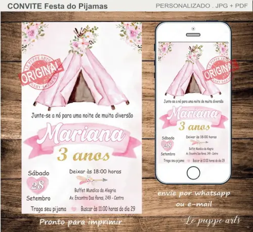 Convite Digital Festa do Pijama