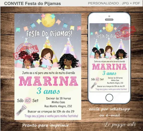 Convite Digital Festa do Pijama