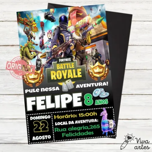 Convite Digital Fortnite