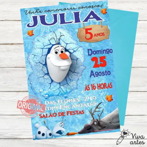 Convite Digital Frozen Olaf