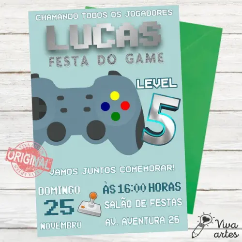 Convite Digital Game - Playstation