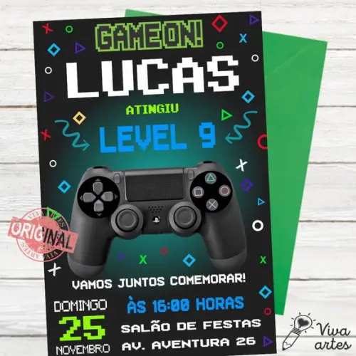 Convite Digital Game - Playstation