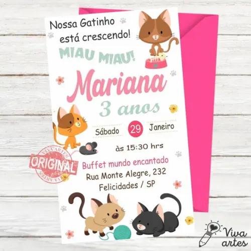 Convite Digital Gatinhos