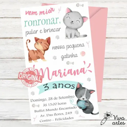 Convite Digital Gatinhos