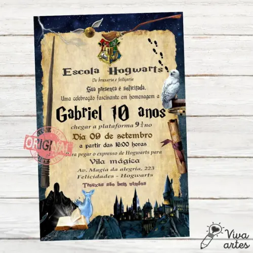 Convite Digital Harry Potter