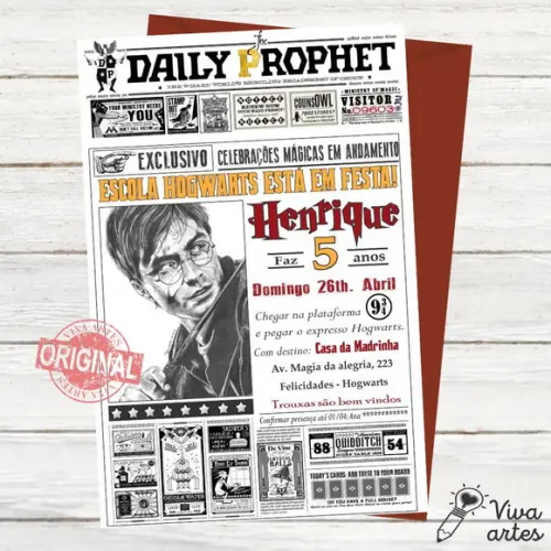 Convite Digital Harry Potter