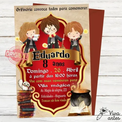 Convite Digital Harry Potter