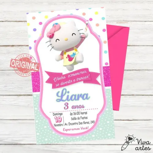 Convite Digital Hello Kitty