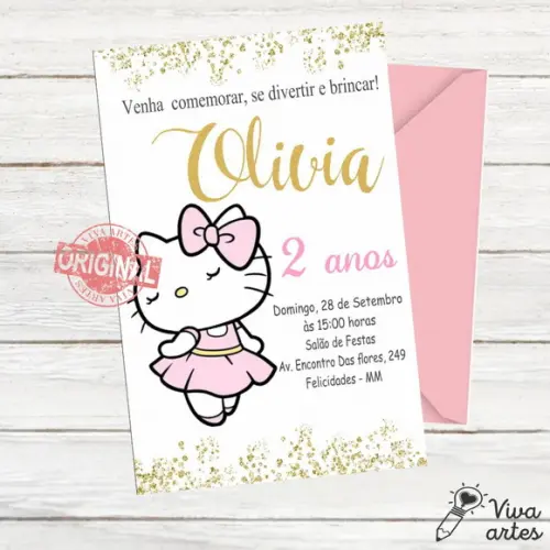 Convite Digital Hello Kitty