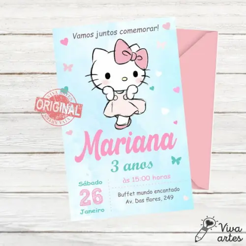 Convite Digital Hello Kitty
