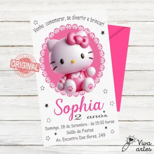 Convite Digital Hello Kitty
