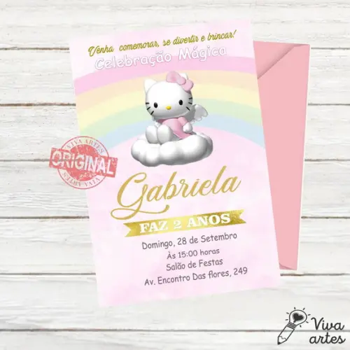 Convite Digital Hello Kitty
