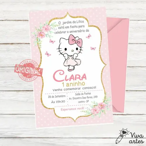 Convite Digital Hello Kitty