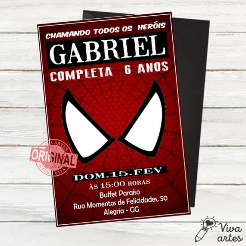 Convite Digital Homem Aranha