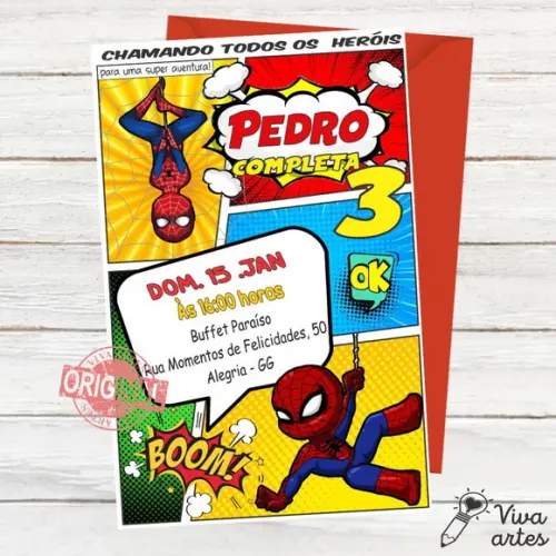 Convite Digital Homem Aranha
