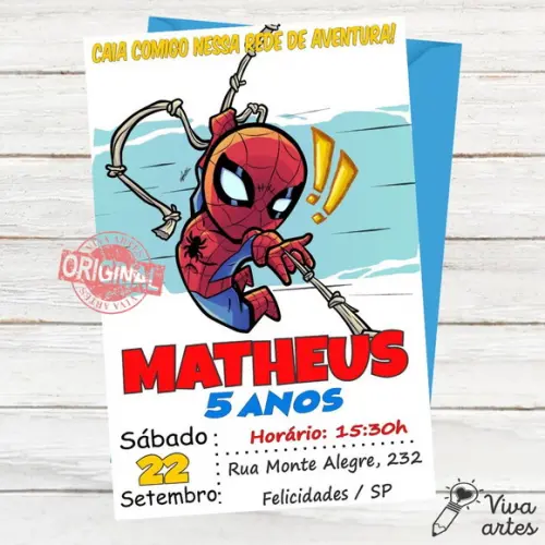 Convite Digital Homem Aranha