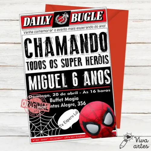 Convite Digital Homem Aranha