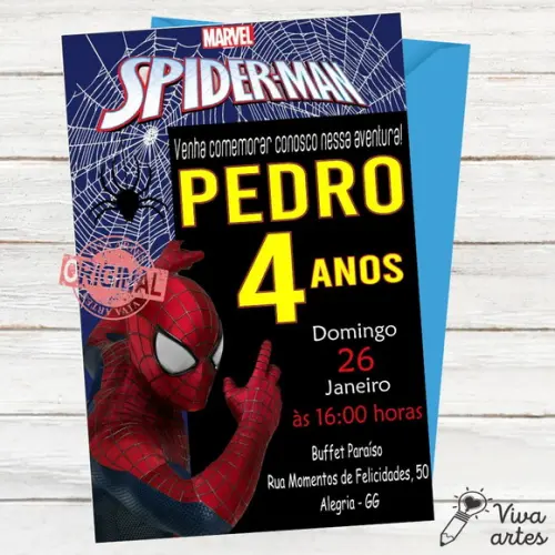 Convite Digital Homem Aranha