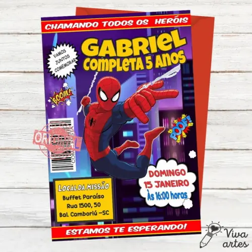 Convite Digital Homem Aranha