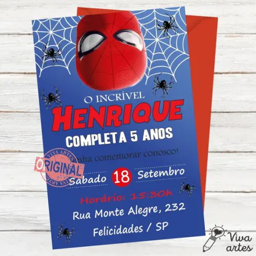 Convite Digital Homem Aranha