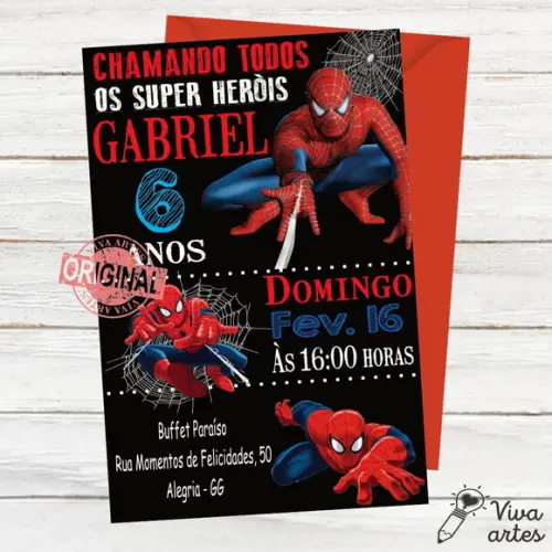 Convite Digital Homem Aranha