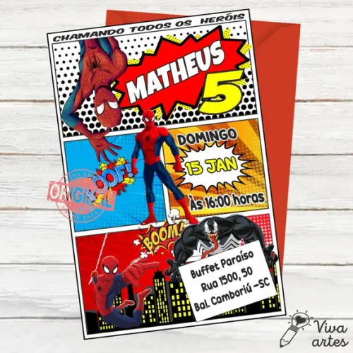 Convite Digital Homem Aranha