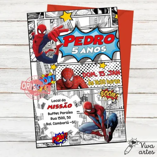 Convite Digital Homem Aranha