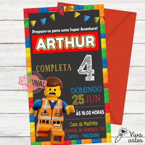 Convite Digital Lego