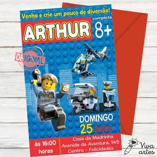 Convite Digital Lego City
