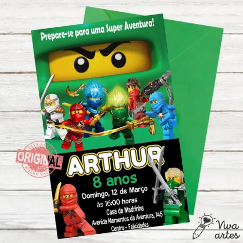 Convite Digital Lego Ninjago