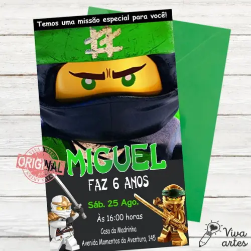 Convite Digital Lego Ninjago