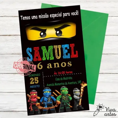 Convite Digital Lego Ninjago