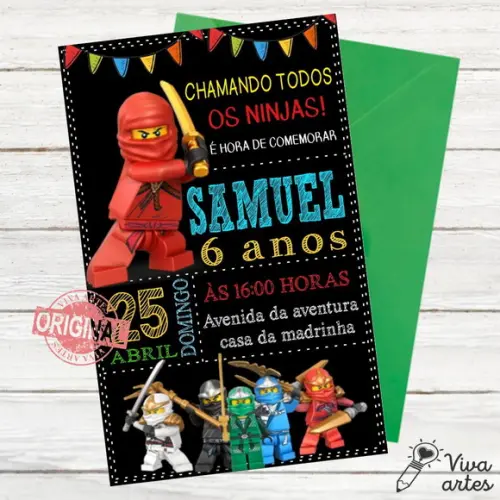 Convite Digital Lego Ninjago