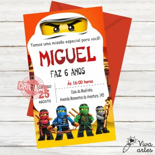 Convite Digital Lego Ninjago