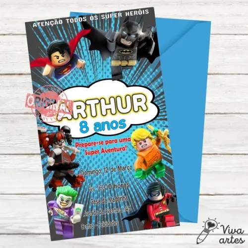 Convite Digital Lego Villains Dc