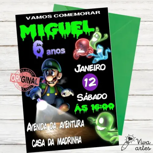 Convite Digital Luigi Bros