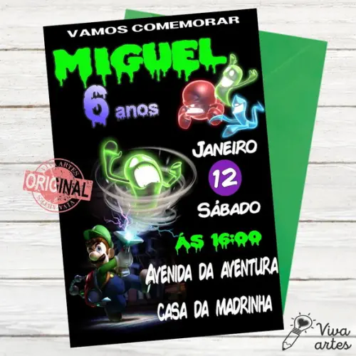 Convite Digital Luigi Bros