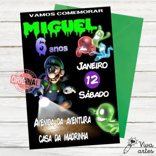 Convite Digital Luigi Bros